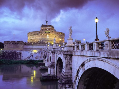 ---AAromaCastel-SantAngelo-and-Bridge-Rome-Italy-Wallpaper